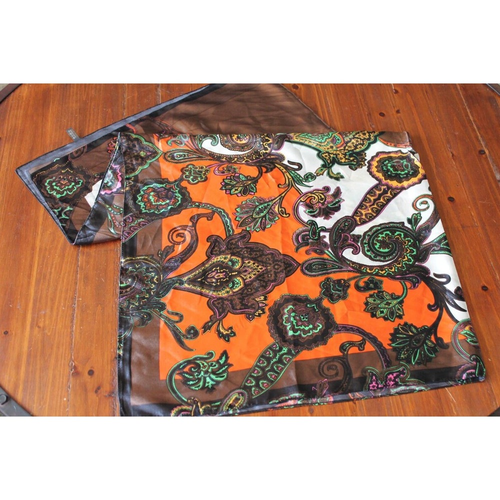 MOSI Scarf Large Square Women’s Size 35x35 Orange/Brown. *BEAUTIFUL